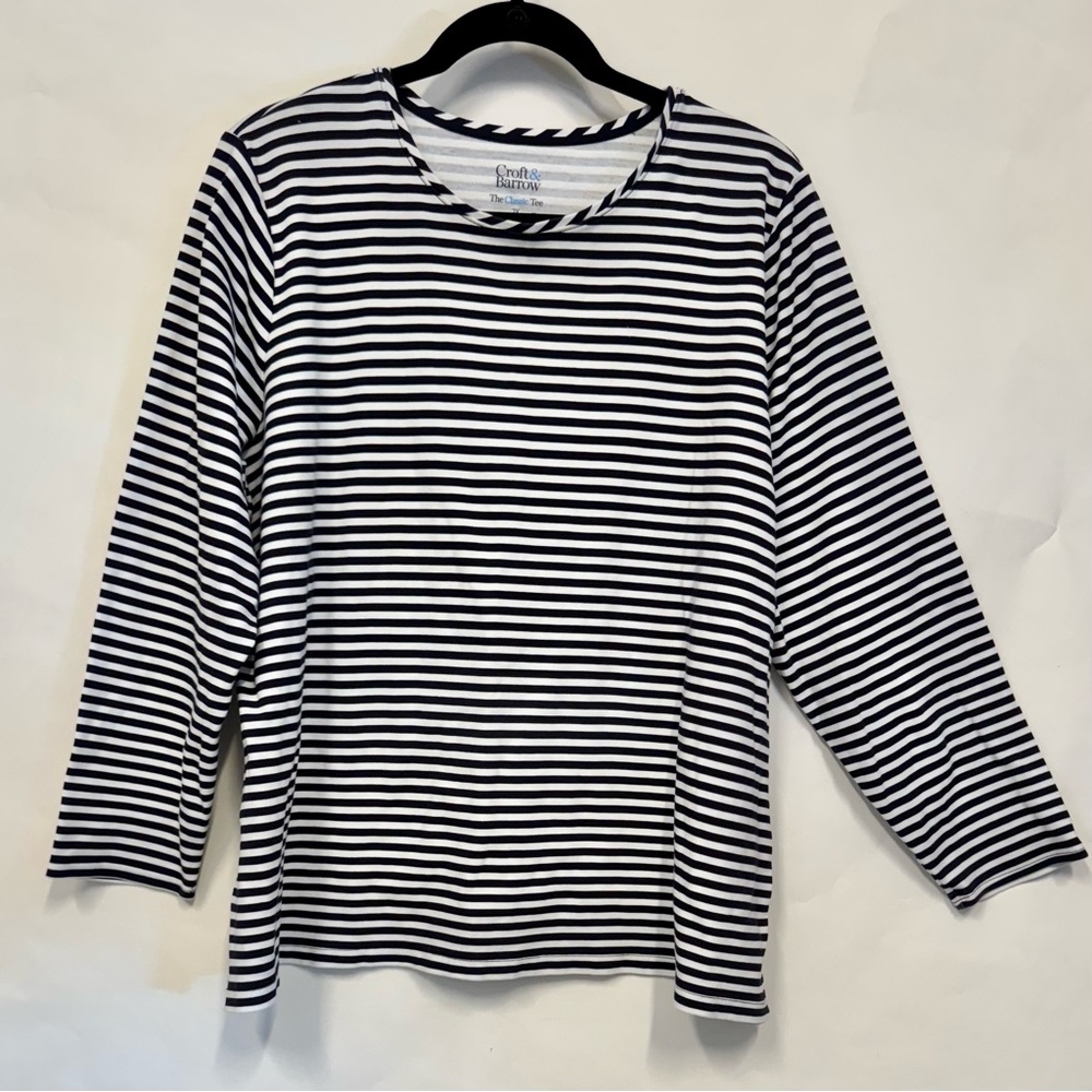 Croft n Barrow striped long-sleeve Tee
